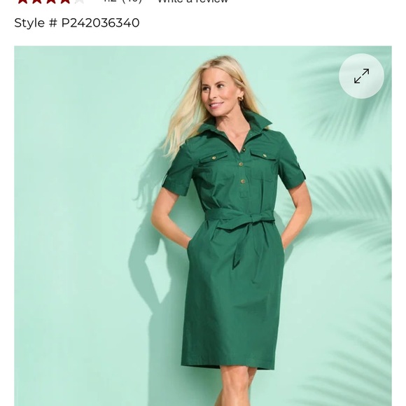 Talbots POPLIN UTILITY SHIRTDRESS 16 - Picture 3 of 7